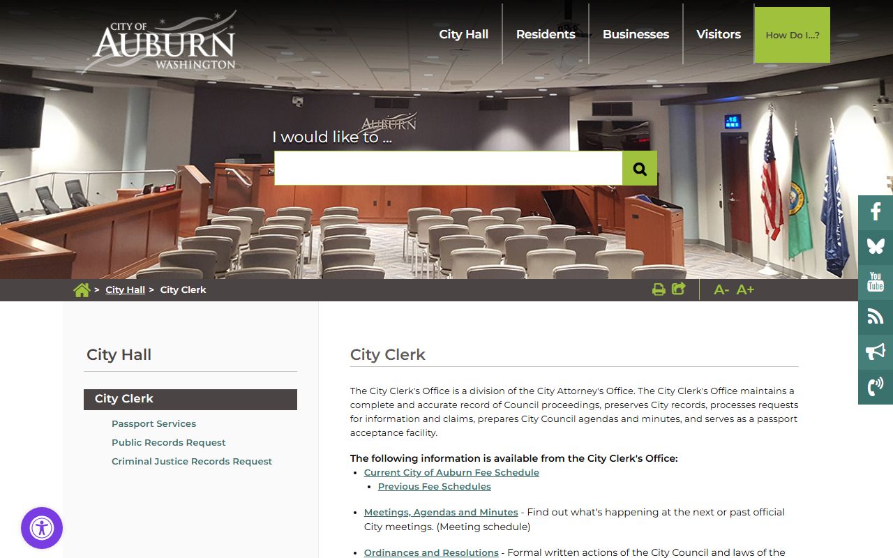 Auburn Washington death records city clerk