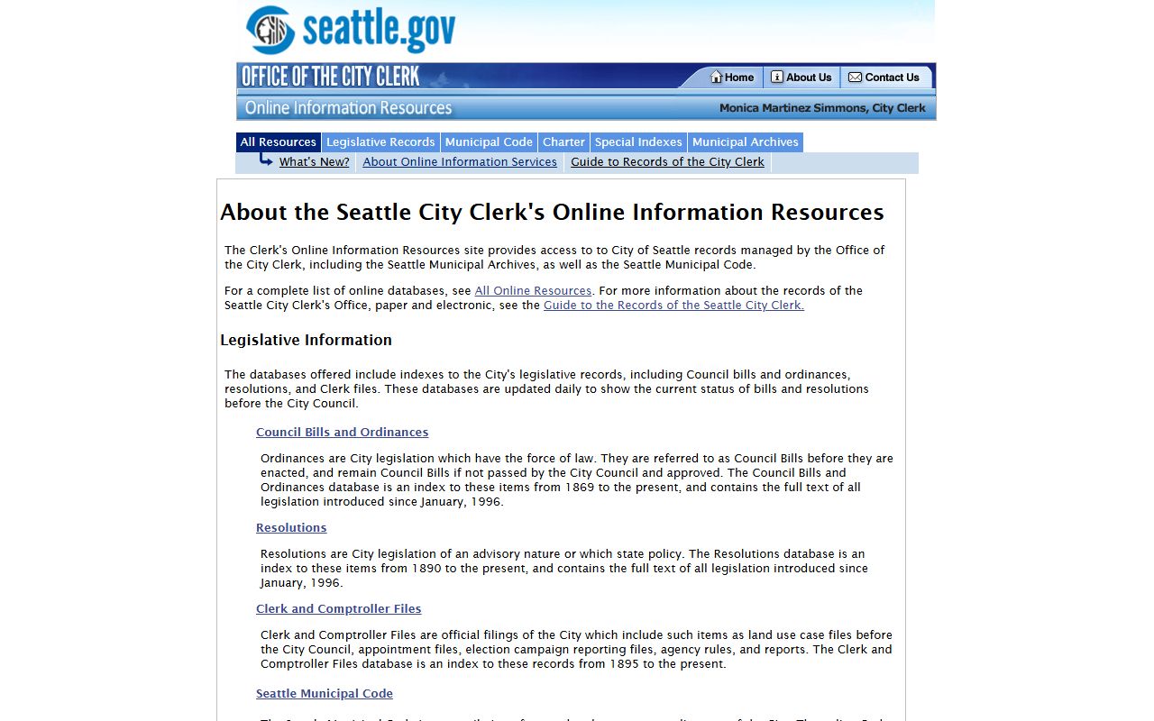Seattle city clerk public records Washington