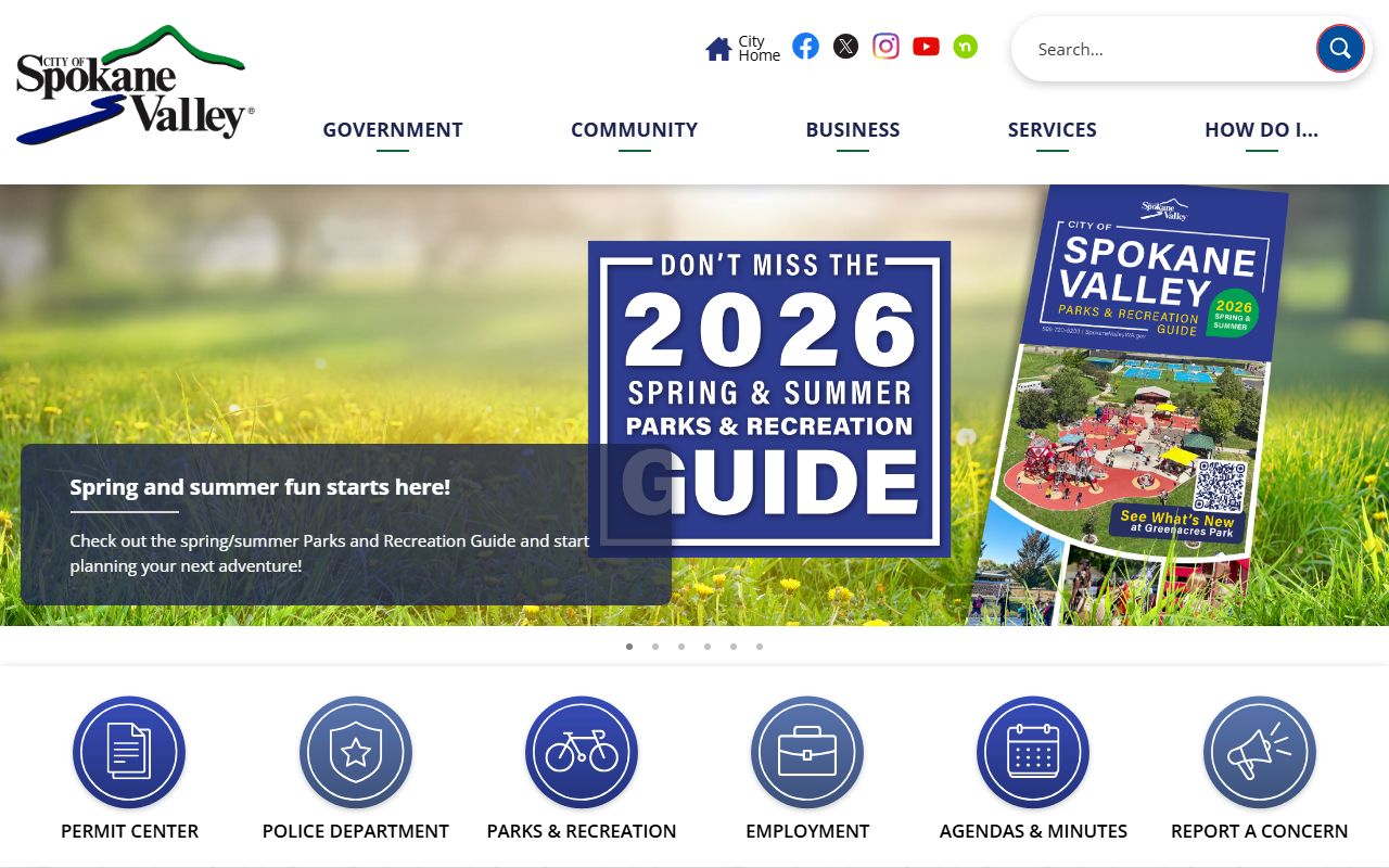 Spokane Valley city clerk and death records portal