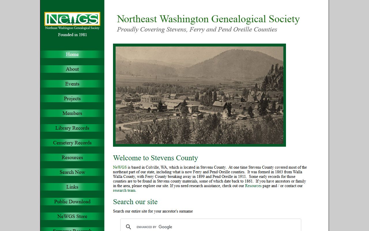 Northeast Washington Genealogical Society Ferry County death records research