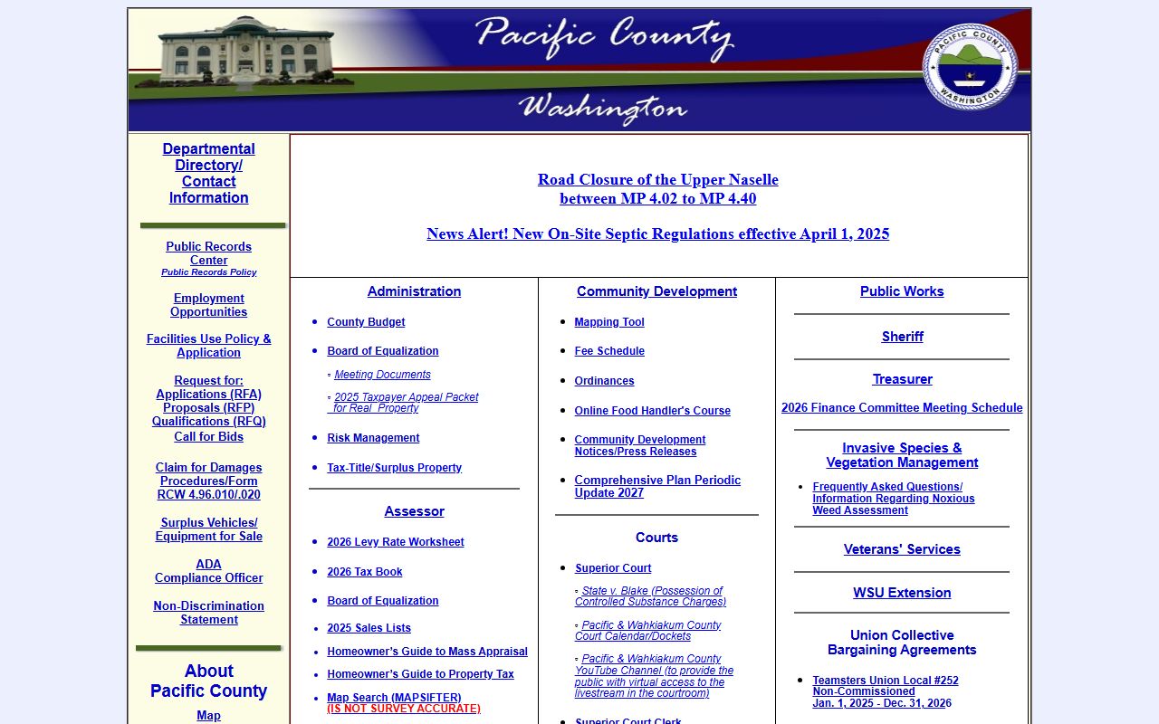 Pacific County Washington health death records