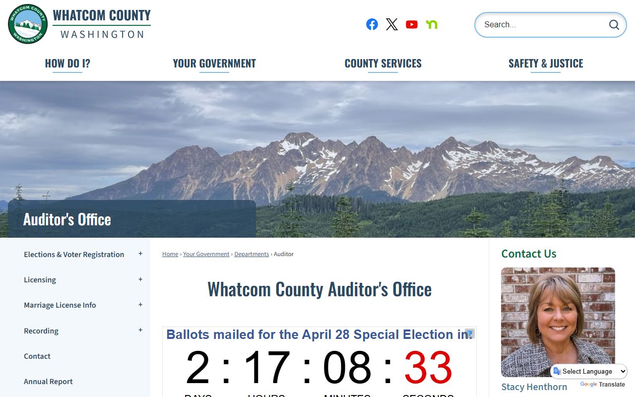 Whatcom County auditor records Bellingham Washington