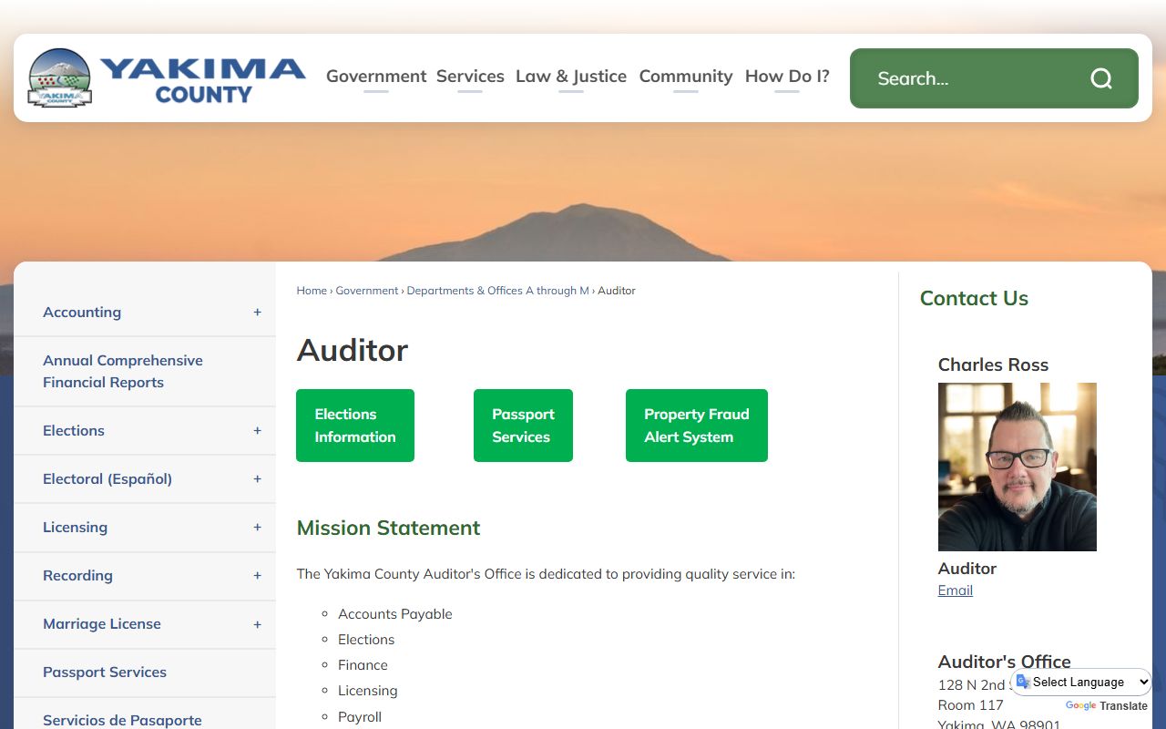 Yakima County Auditor office holding historical death records for Yakima