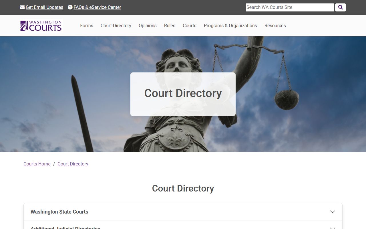Washington courts directory for finding probate and estate records tied to deaths